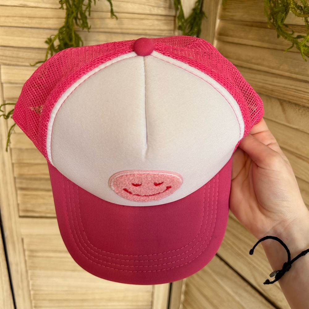 Pink smiley face hat - Picture 3 of 3
